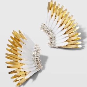 Mignonne Gavigan Mini Madeline Statement Earrings, White/Golden